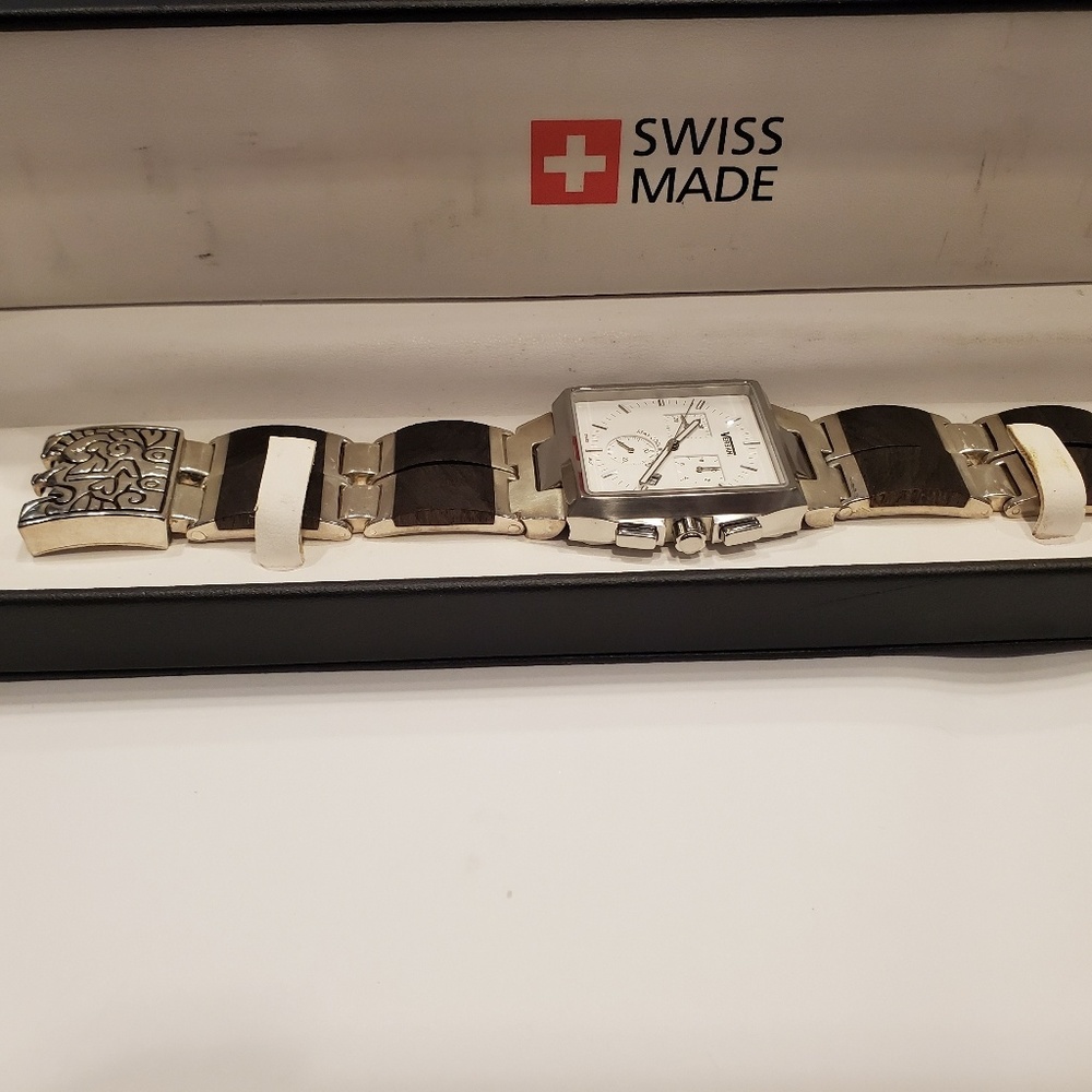 Versani men's watch bocote wood, sterling silver - Picture 4 of 5